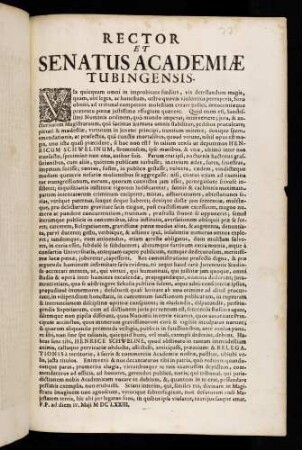 Rector Et Senatus Academiae Tubingensis