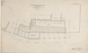 Gsaenger, Gustav; München; Stadtmuseum, Erweiterung - Erweiterung 3. Bauabschnitt, Variante I. (Grundriss Keller)