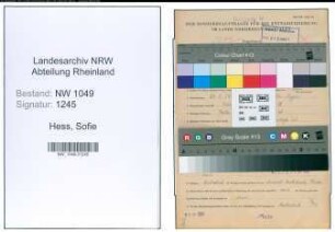 Entnazifizierung Sofie Hess , geb. 28.07.1912 (Justizangestellte)