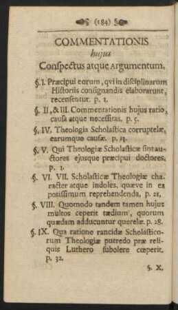Commentationis hujus Constectus atque Argumentum.