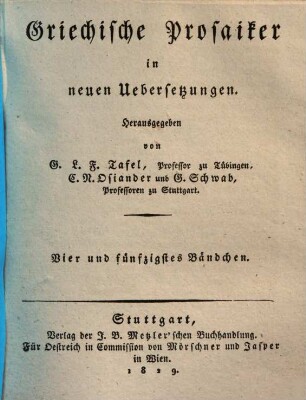 Arrian's von Nicomedien Werke, 2. Taktik, und Geschichte der Feldzüge Alexanders. 2. Bändchen