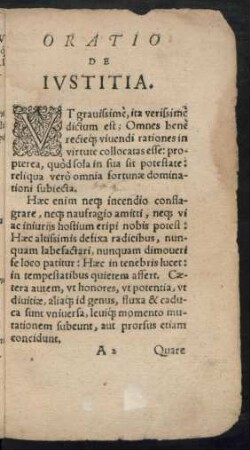 Oratio De Iustitia.