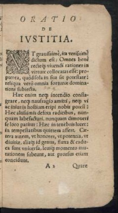 Oratio De Iustitia.