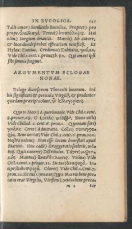 Argumentum Eclogae Nonae.