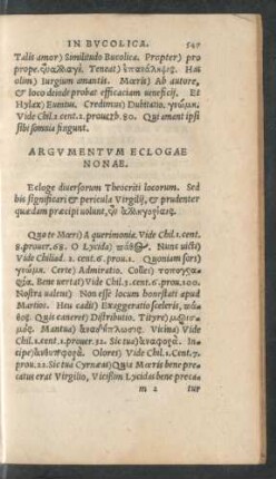 Argumentum Eclogae Nonae.