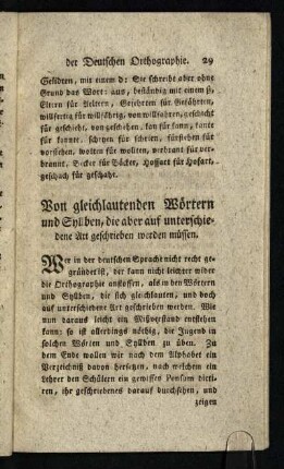 Von gleichlautenden Wörtern und Sylben, die aber auf unterschiedene Art geschrieben werden müssen