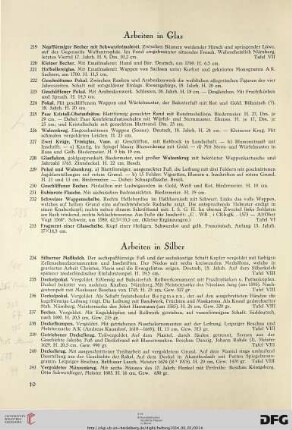 Arbeiten in Silber (Nr. 234-263)