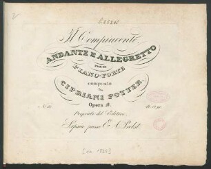 Il Compiacente, Andante E Allegretto : Per Il Piano-Forte ; Opera 16.
