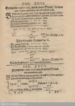 Cap. XXVII. Exempel vmb:versa, durch zween Ständ mit gebrochener zahl.