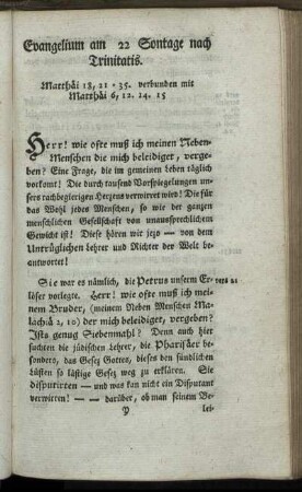 Evangelium am 22. Sontage nach Trinitatis.