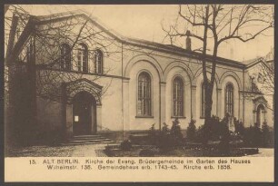 Ansichtskarte "Kirche der Evangelischen Brüdergemeinde", Wilhelmstraße 136 [1/2]