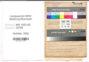 Entnazifizierung Willy Huelster, geb. 08.08.1900 (Revisor)