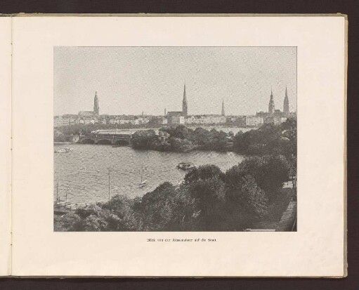 Blick von der Außenalster auf die Stadt