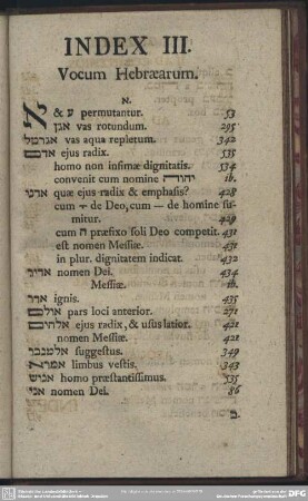 Index III.