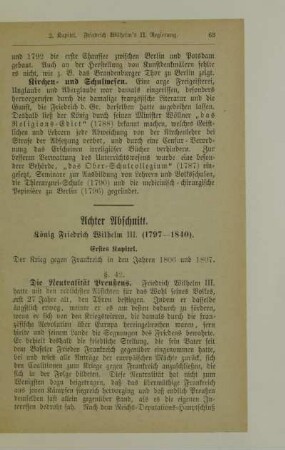 Achter Abschnitt. König Friedrich Wilhelm III. (1797-1840)