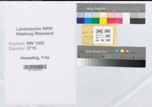 Entnazifizierung Fritz Hesseling, geb. 19.11.1892 (Landessekretaer)