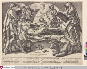 [Der Leichnam Jesu Christi umringt von den vier Evangelisten; The Dead Saviour and the Four Evangelists; De gestorven Christus en de vier evangelisten]