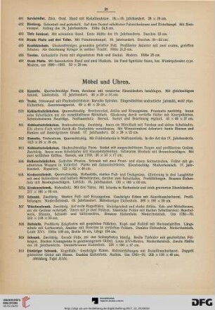 Möbel, Uhren, Verschiedenes Ziergerät (Nr. 498-543)