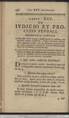 Caput XXV. De Iudicio Et Processu Feudali