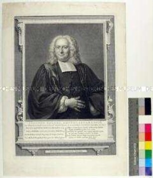 Porträt des reformierten niederländischen Theologen Johann Esgers nach einem Gemälde von Jan Maurits Quinkhard