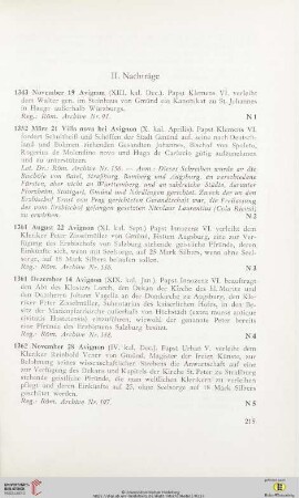 II. Nachträge