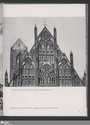 Prenzlau, Marienkirche. Ostgiebel nach der Zerstörung (1956)