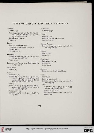 Types of objects and their materials