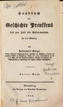 Handbuch der Geschichte Preussens bis zur Zeit der Reformation, 3