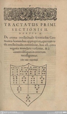 Portio II. De animae intellectualis scientia seu Geomantia homonibus appropriata...