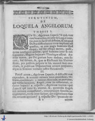 Scrutinum, de Loquela Angelorum.