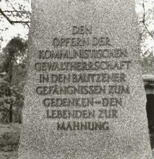Gedenkstein für die Opfer der kommunistischen Gewaltherrschaft in den Bautzener Gefängnissen