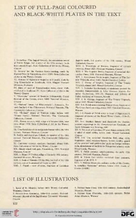List of full - page coloured and black - white plates in the text