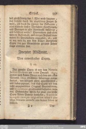 Zweyter Abschnitt. Von erweisender Copey.