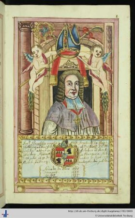 Kolorierte Federzeichnung: Jacobus Christoph Helbling ab Hirzfeld