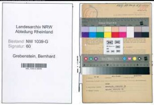 Entnazifizierung Bernhard Grebenstein , geb. 22.04.1914 (Kaufmaennischer Angestellter)
