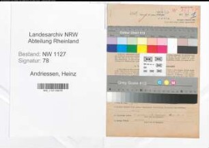 Entnazifizierung Heinz Andriessen , geb. 03.11.1913 (Foerster)