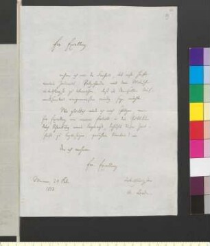 Brief von Bode, Theodor Heinrich August an Goethe, Johann Wolfgang von