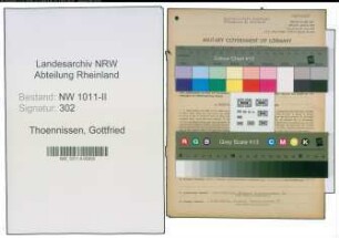 Entnazifizierung Gottfried Thoennissen , geb. 26.10.1887 (Gastwirt)