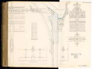 Bahnhof Börse der Stadtbahn, Berlin Monatskonkurrenz Oktober 1878: Details Verzierungen der Träger, des Gitters 1:5