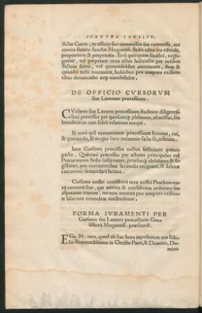 De Officio Cursorum sive Latorum processuum.