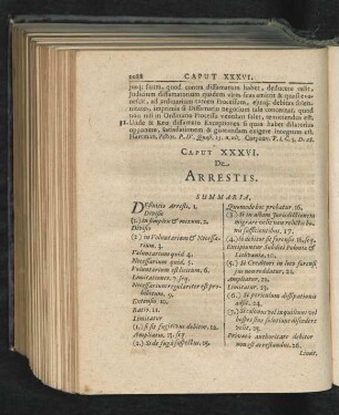 Caput XXXVI. De Arrestis.