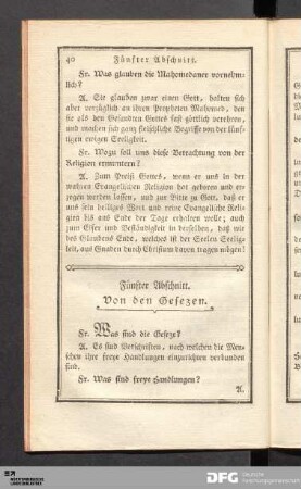 Fünfter Abschnitt. Von den Gesezen.