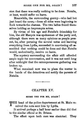 Chapter XV. Score One For Me, Again!