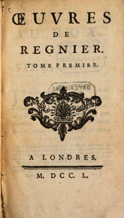 Oeuvres de Regnier, 1