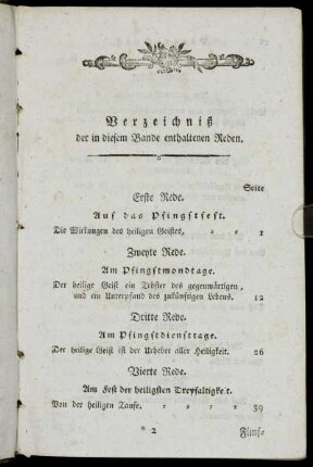 Verzeichniß der in diesem Bande enthaltenen Reden.