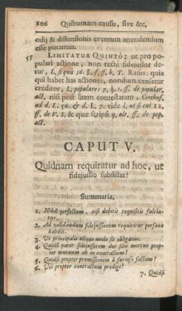 Caput V. Quidnam requiratur ad hoc, ut fideiussio subsistat?