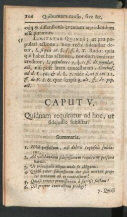 Caput V. Quidnam requiratur ad hoc, ut fideiussio subsistat?