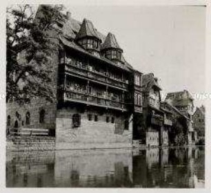 Nürnberg, Entlang der Pegnitz, Motiv an der Insel Schütt
