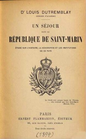 Un séjour dans la république de Saint-Marin