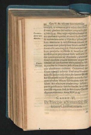 Caput VI. De Principiis actionum seu virtutum Christianarum.